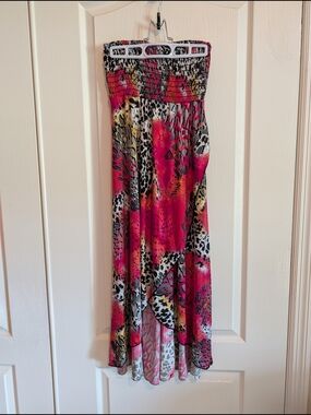 Strapless Maxi Dress in Hot Pink, Black, White, Yellow Sz L
